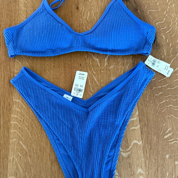 aerie Other - Aerie Vibrant Blue Textured Bikini